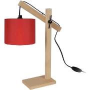 Lampes de bureau Tosel Lampe de bureau articulé bois naturel et rouge