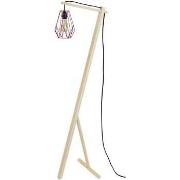 Lampadaires Tosel lampadaire liseuse articulé bois naturel et rouge