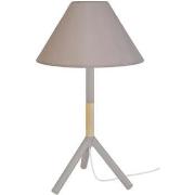 Lampes de bureau Tosel Lampe a poser droit bois naturel et taupe