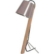 Lampes de bureau Tosel Lampe de bureau trépied bois naturel et taupe