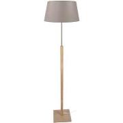 Lampadaires Tosel Lampadaire droit bois naturel et taupe