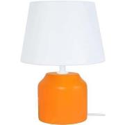Lampes de bureau Tosel Lampe de chevet cylindrique bois orange et blan...
