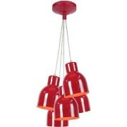 Lustres, suspensions et plafonniers Tosel Lustre grappe métal rouge