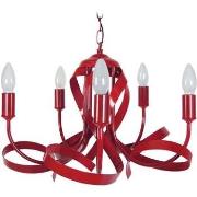 Lustres, suspensions et plafonniers Tosel Lustre multi bras métal roug...