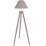 Lampadaires Tosel Lampadaire trépied bois taupe