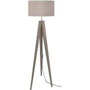 Lampadaires Tosel Lampadaire trépied bois taupe