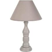 Lampes de bureau Tosel Lampe de chevet colonne bois taupe