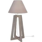 Lampes de bureau Tosel Lampe de chevet colonne bois taupe