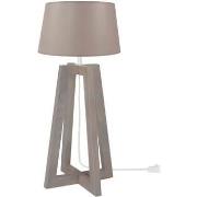 Lampes de bureau Tosel Lampe de chevet colonne bois taupe