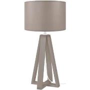 Lampes de bureau Tosel Lampe de chevet colonne bois taupe