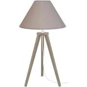 Lampes de bureau Tosel Lampe de chevet trépied bois taupe