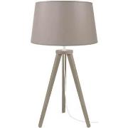 Lampes de bureau Tosel Lampe de chevet trépied bois taupe