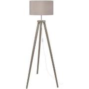 Lampadaires Tosel Lampadaire trépied bois taupe