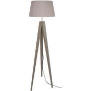 Lampadaires Tosel Lampadaire trépied bois taupe