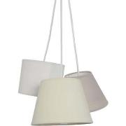 Lustres, suspensions et plafonniers Tosel Lustre grappe tissu taupe, b...