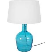 Lampes de bureau Tosel Lampe a poser bouteille verre turquoise et blan...