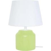 Lampes de bureau Tosel Lampe de chevet cylindrique bois vert et blanc