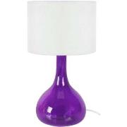 Lampes de bureau Tosel Lampe de chevet bouteille verre violet et blanc