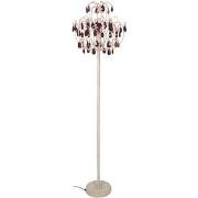 Lampadaires Tosel Lampadaire droit métal blanc or et rouge