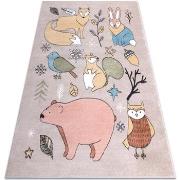 Tapis Rugsx Tapis FUN Forester pour enfants, animaux, forêt 140x190 cm