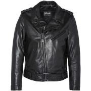 Blouson Schott Blouson Perfecto avec ceinture homme ref 54265 noir