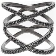 Bijoux Orusbijoux Bague Argent Cercles Atomiques Noire