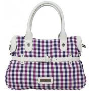 Sac à main Patrick Blanc Sac à main damier vichy blanc / violet 511029