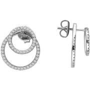 Boucles oreilles Orusbijoux Boucles D'oreilles Argentées Duo De Cercle...