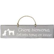 Tableaux, toiles Qualiart Plaque décorative en bois - Chiens bienvenus...