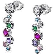 Boucles oreilles Lotus Boucles d'oreilles Silver pierres multicolores