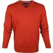 Sweat-shirt Casa Moda Pull Col-V Orange Coupe Régulière