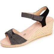 Espadrilles Isotoner Espadrilles Femme nœud talon corde Noir