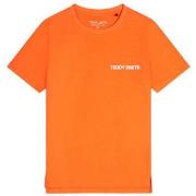 T-shirt enfant Teddy Smith TEE-SHIRT T-REQUIRED MC JUNIOR - TANGERINE ...