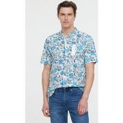 Chemise Lee Cooper Chemises DAMYK MC Celadon blue