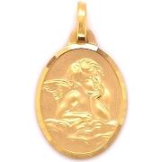 Pendentifs Brillaxis Médaille ovale ange or jaune