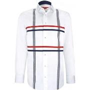 Chemise Andrew Mc Allister chemise cintree satin de coton flag blanc