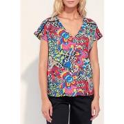 Chemise La Fiancee Du Mekong Blouse fluide imprimée col V Ecovero VALE...