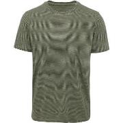 T-shirt Knowledge Cotton Apparel T-shirt Rayures Vert