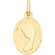 Pendentifs Brillaxis Médaille ovale vierge or jaune 9 carats
