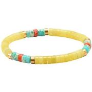 Bracelets Sixtystones Bracelet Perles Heishi Jaspe Jaune Vert -Large-2...