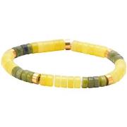 Bracelets Sixtystones Bracelet Perles Heishi En Jaspe Jaune -Large-20c...