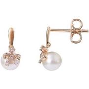 Boucles oreilles Brillaxis Boucles d'oreilles perles diamants noeuds