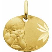 Pendentifs Brillaxis Médaille Augis ange en or jaune 18 carats