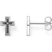 Boucles oreilles Thomas Sabo Boucles d'oreilles croix oxydes noirs