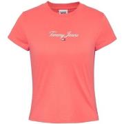 T-shirt Tommy Jeans T shirt femme Ref 60242 rose
