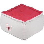 Coussins Stof Pouf de sol Collection Pauline rouge et beige