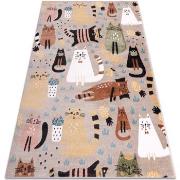 Tapis Rugsx Tapis FUN Kittens pour enfants, chats beige 200x290 cm