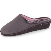 Chaussons Isotoner Chaussons mules talon Femme Gris foncé rose