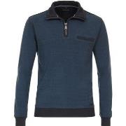 Sweat-shirt Casa Moda Pull Demi-Zip Bleu Mid