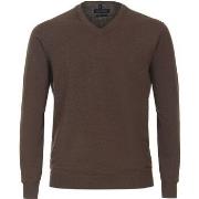 Sweat-shirt Casa Moda Pull Col-V Marron